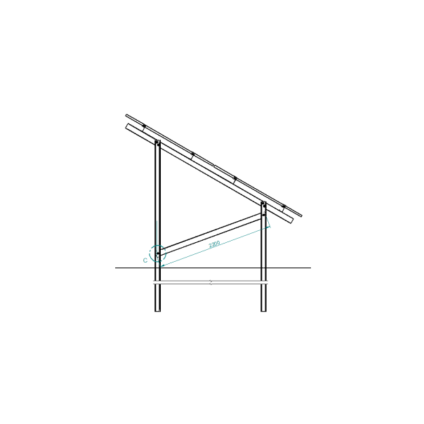 Brace for legs for free-standing double-support structure