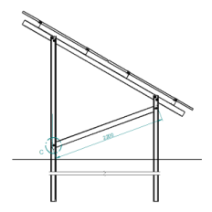 Brace for legs for free-standing double-support structure