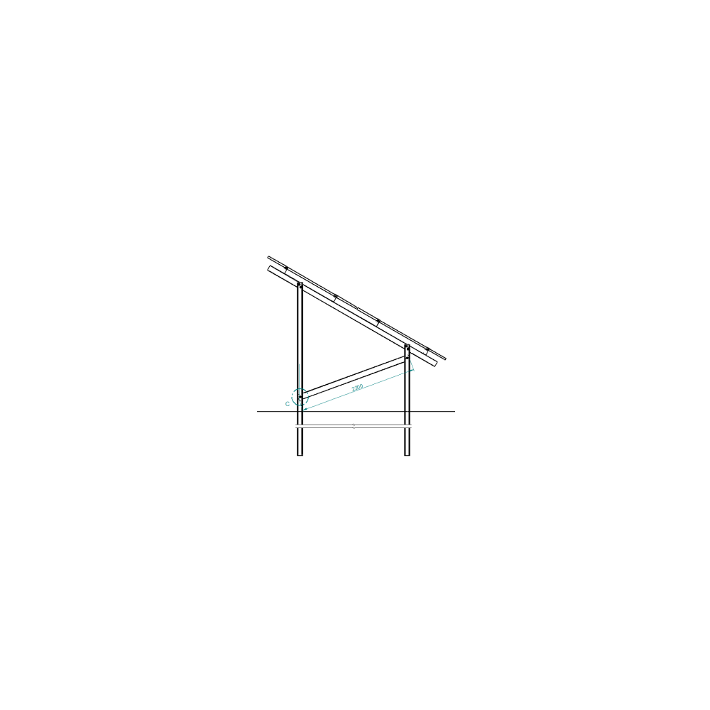 Zastrzał do nóg do konstrukcji wolnostojącej dwupodporowej