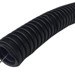 Rura karbowana - peszel 25/18,2 750N UV - czarny z pilotem - (50m)