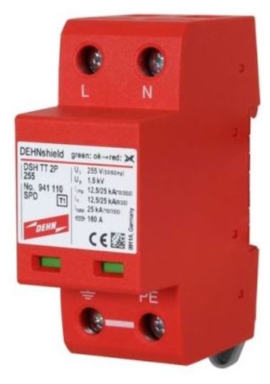 Ogranicznik - DEHN - AC 1-faza T1+T2 - 941110 DSH TNS 255VAC